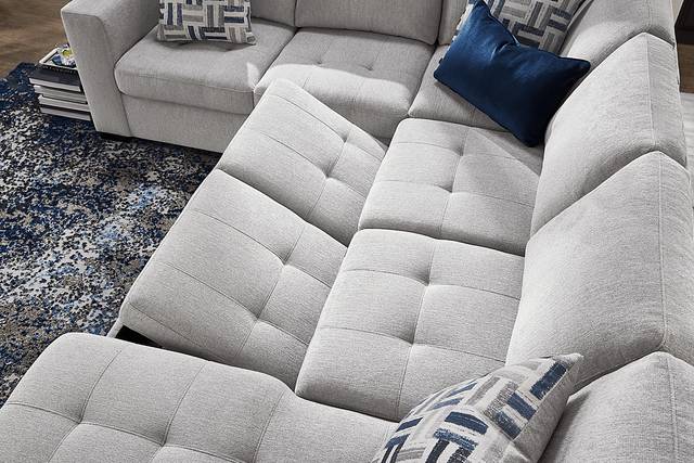 Geneva Gray 6 Pc Sleeper Sectional Living Room - Thumbnail - Image 9