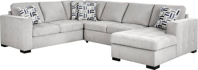 Geneva Gray 6 Pc Sleeper Sectional Living Room - Thumbnail - Image 3