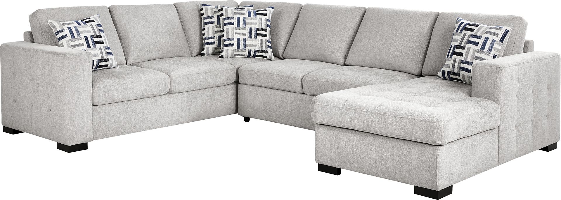 Geneva Gray 3 Pc Sleeper Sectional - Image 1