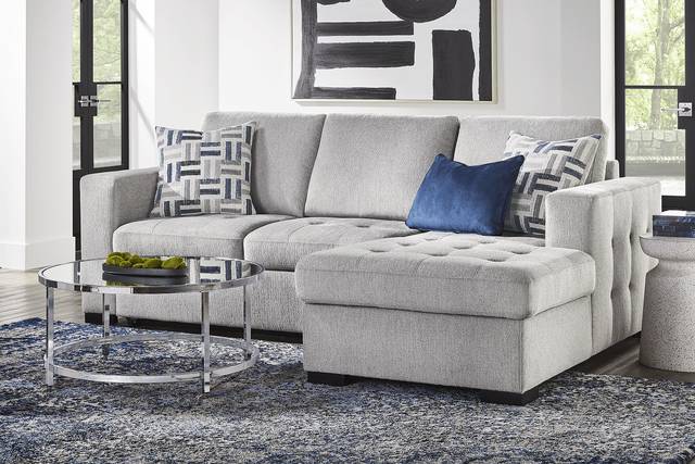 Geneva Gray 5 Pc Sleeper Sectional Living Room - Thumbnail - Image 1