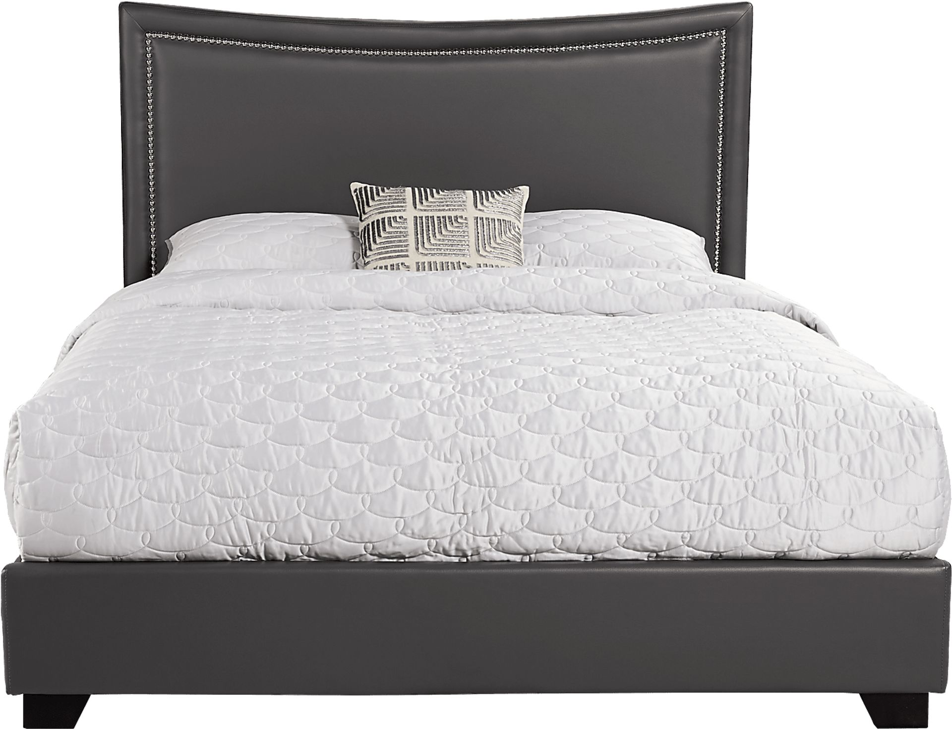 Belcourt Black 5 Pc Bedroom with Genoa Gray King Upholstered Bed - Image 2