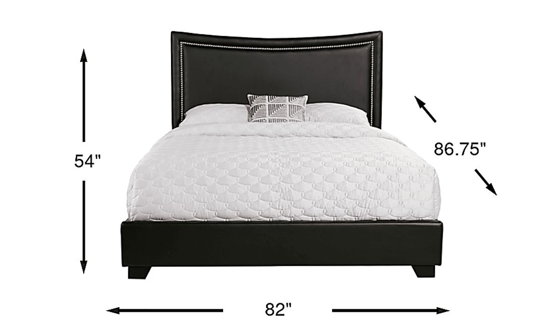 Genoa II Black 3 Pc King Upholstered Bed
