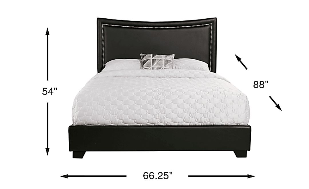 Genoa II Black 3 Pc Queen Upholstered Bed