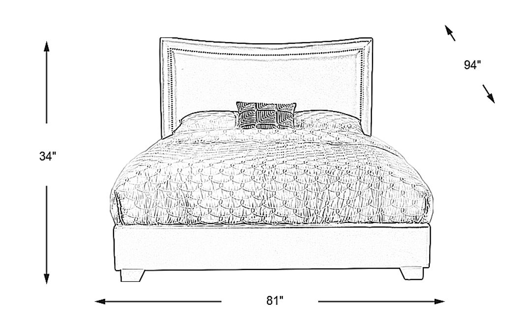 Genoa II Gray 3 Pc King Upholstered Bed