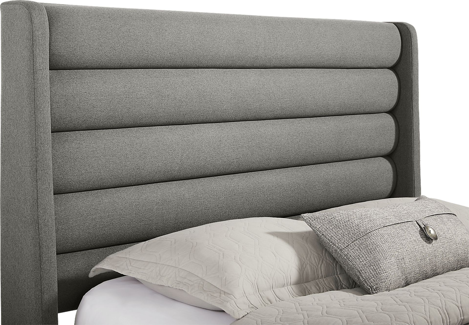 Genovia Gray 3 Pc Queen Upholstered Bed - Image 2