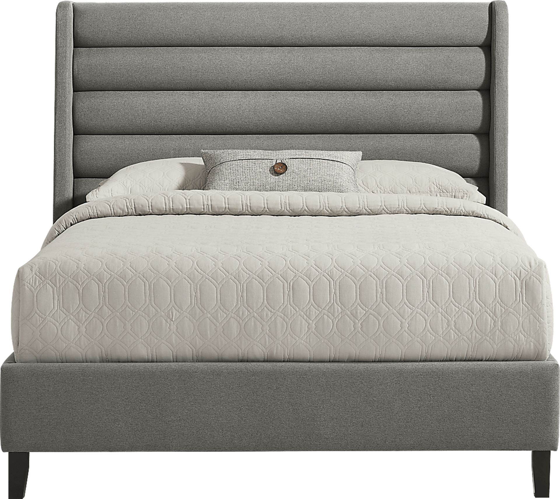 Genovia Gray 3 Pc Queen Upholstered Bed - Image 1