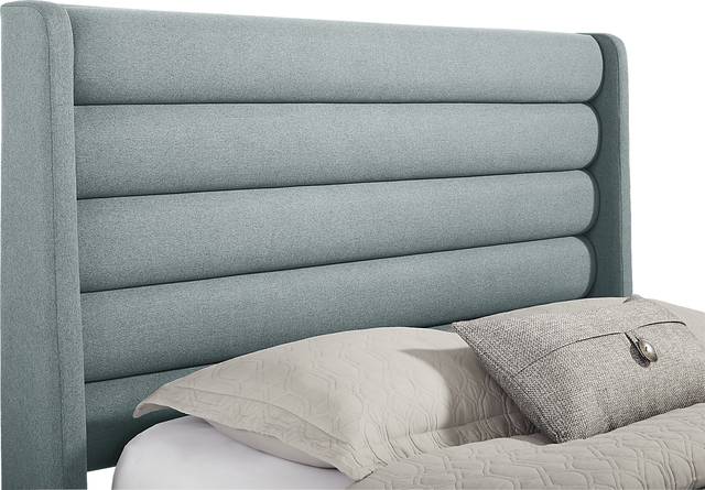 Genovia Light Blue 3 Pc Queen Upholstered Bed - Thumbnail - Image 2