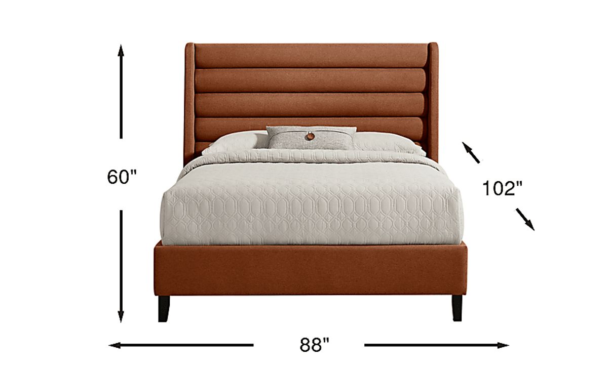 Genovia Rust Red 3 Pc King Upholstered Bed | Rooms to Go