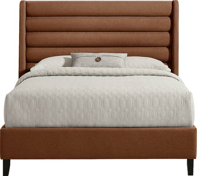 Genovia Rust 3 Pc Queen Upholstered Bed - Thumbnail - Image 1