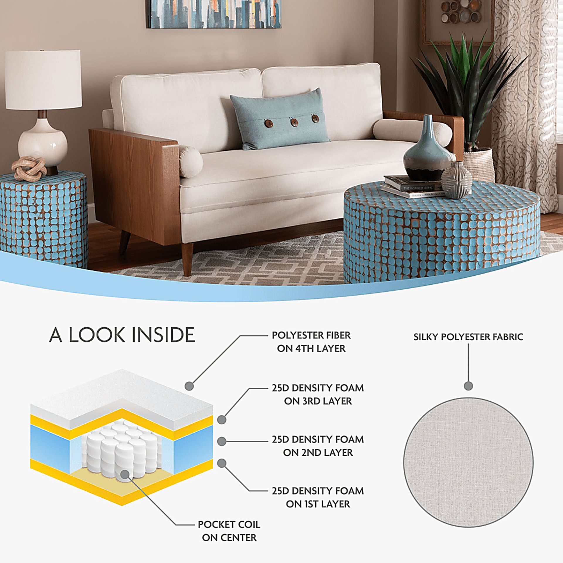 Gensemer Beige Sofa - Image 9