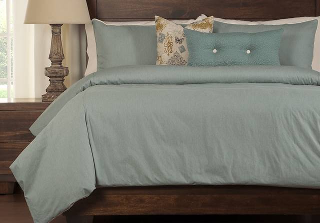 Genting Blue 6 Pc Queen Duvet Set - Thumbnail - Image 1