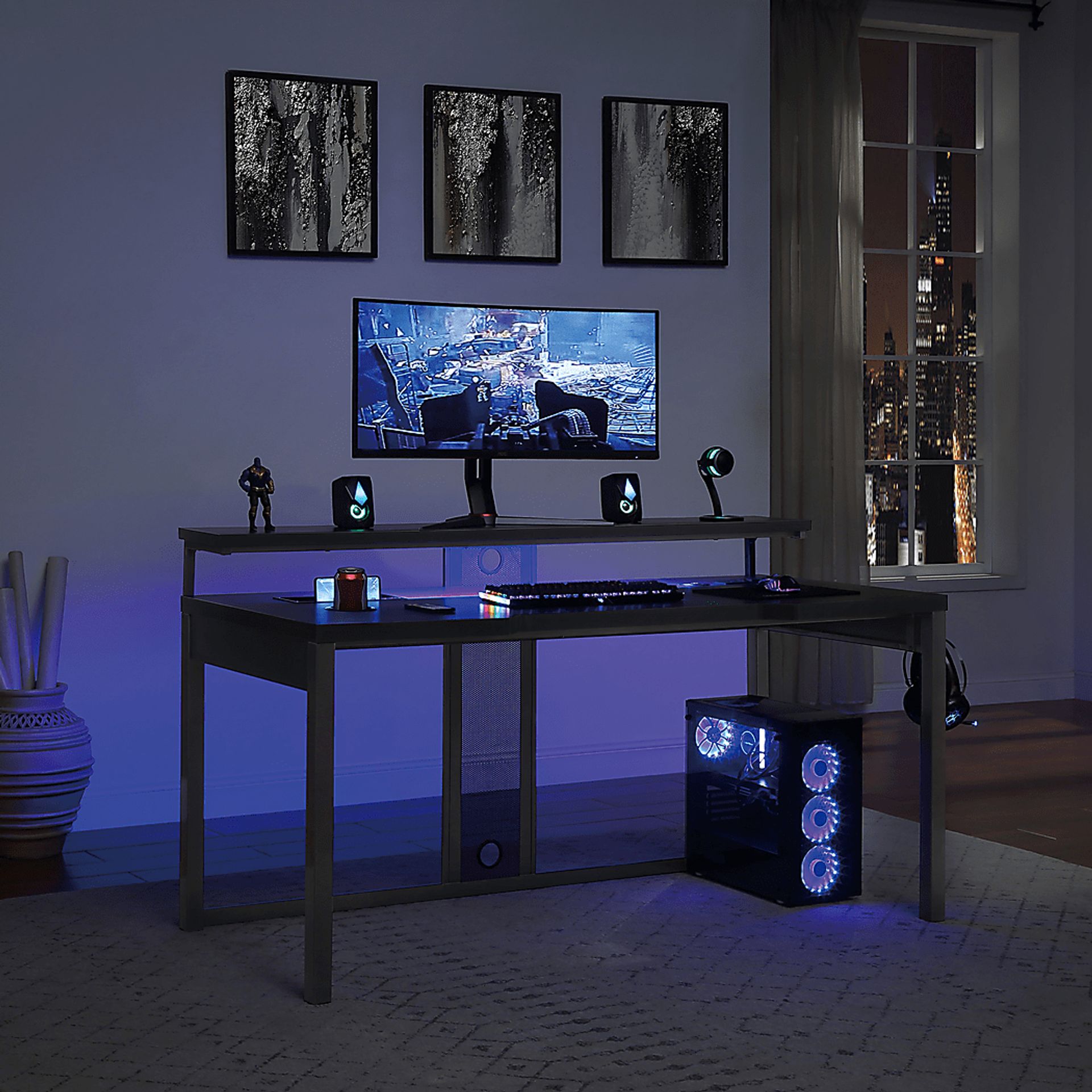 Geordi Black Gaming Desk - Image 11