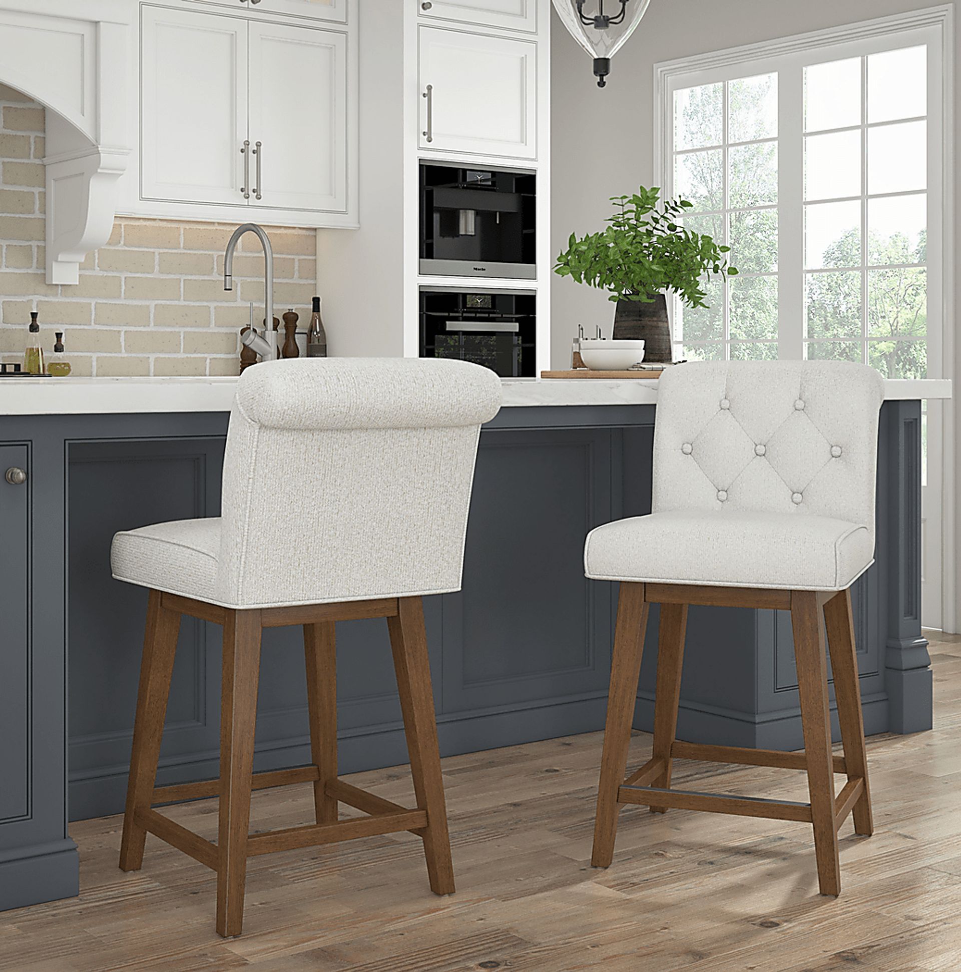 Geral White Counter Height Adjustable Stool - Image 4