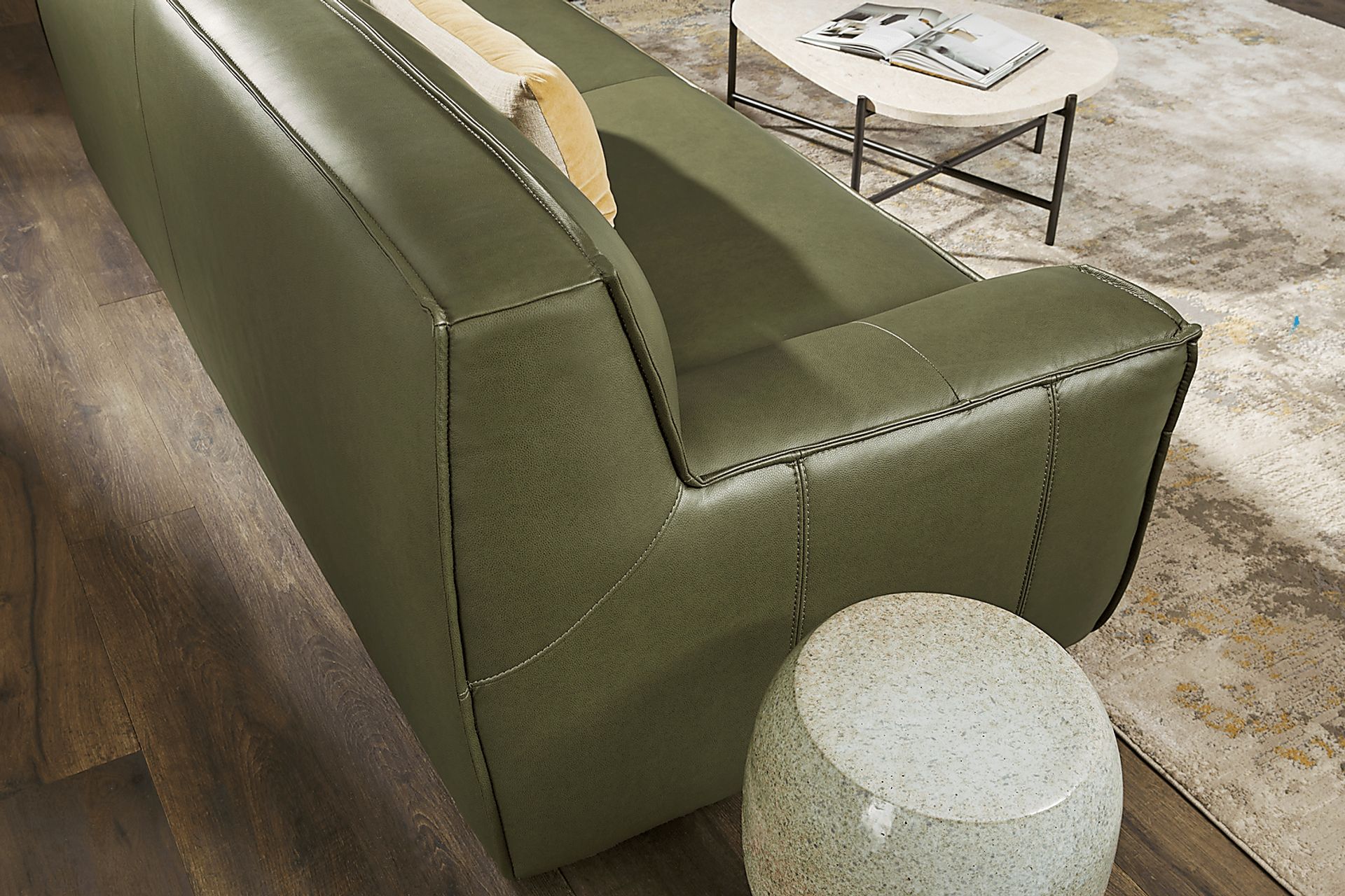 Geraldo Fern Leather Sofa - Image 3