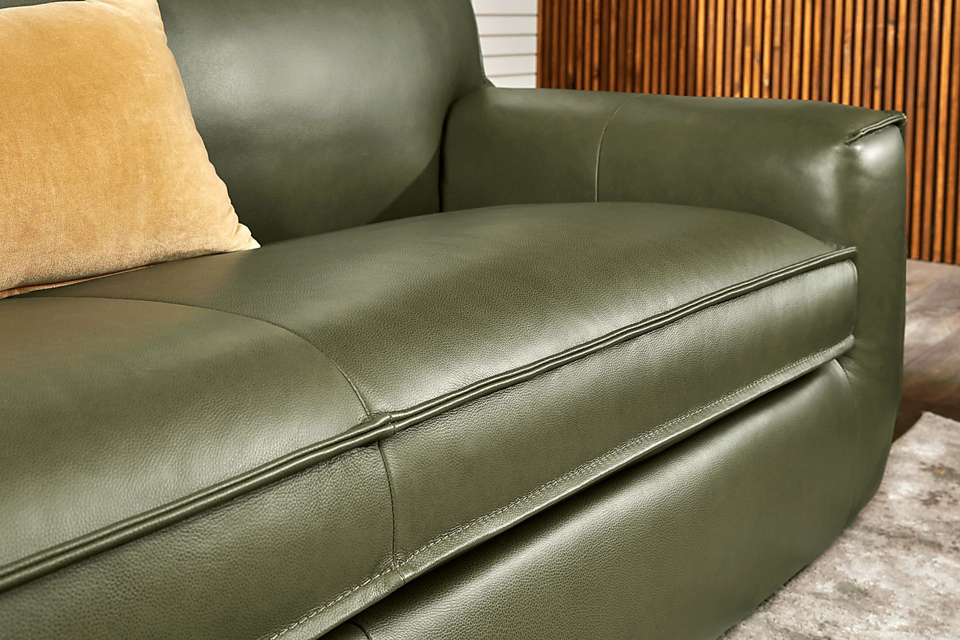 Geraldo Fern Leather Sofa - Image 5