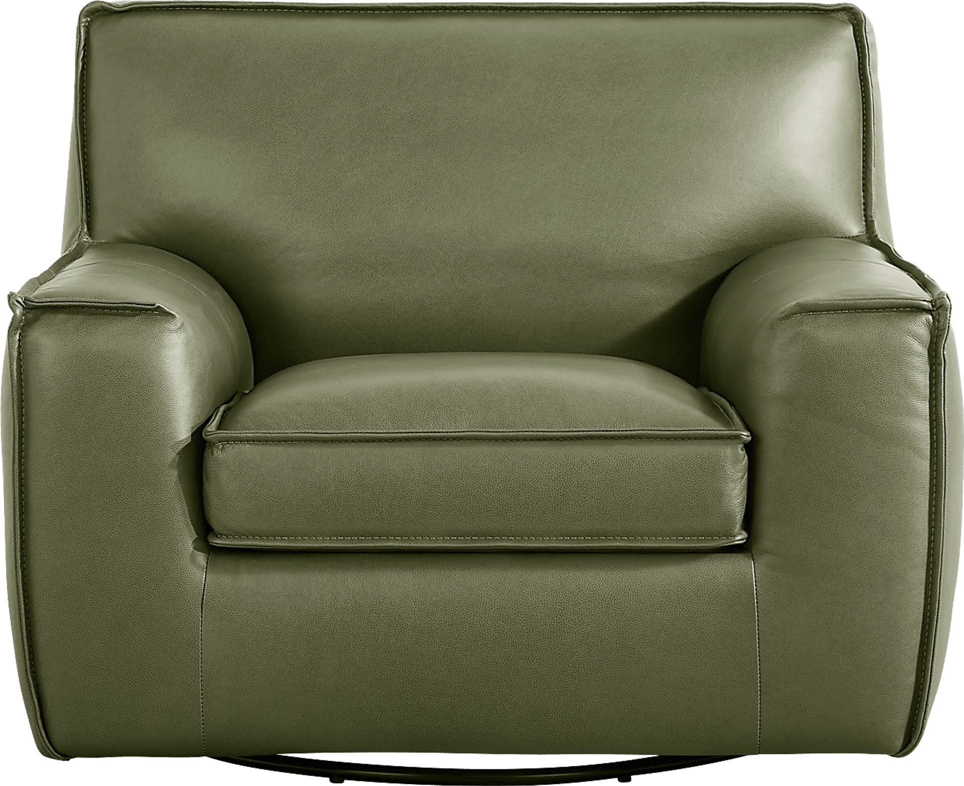 Geraldo Fern Leather Swivel Chair - Image 2