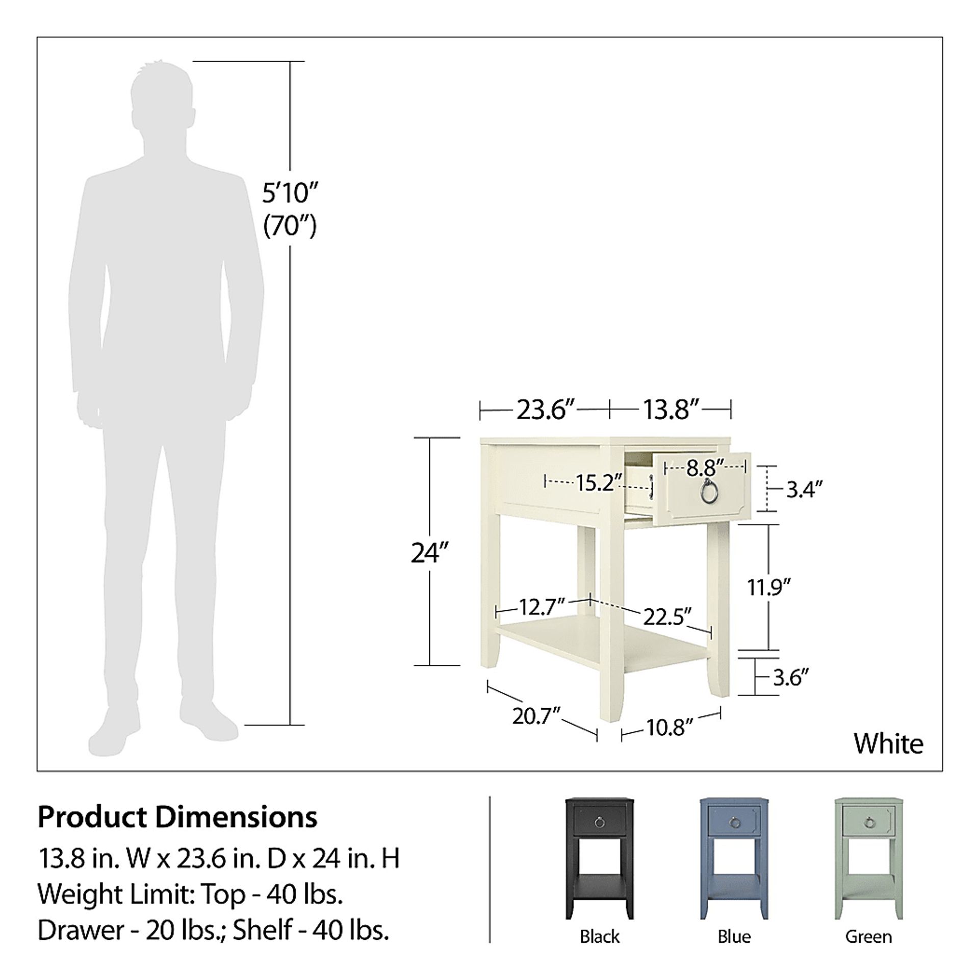 Gereon White End Table - Image 11