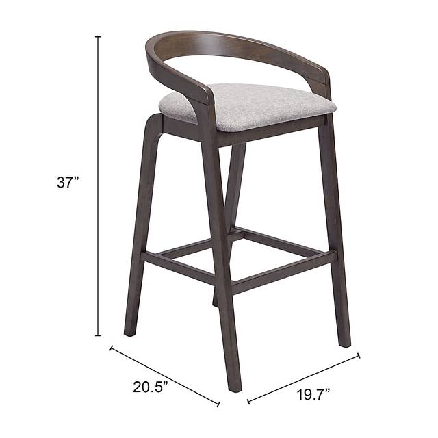 Getlu Gray Barstool, Set of 2 - Thumbnail - Image 2
