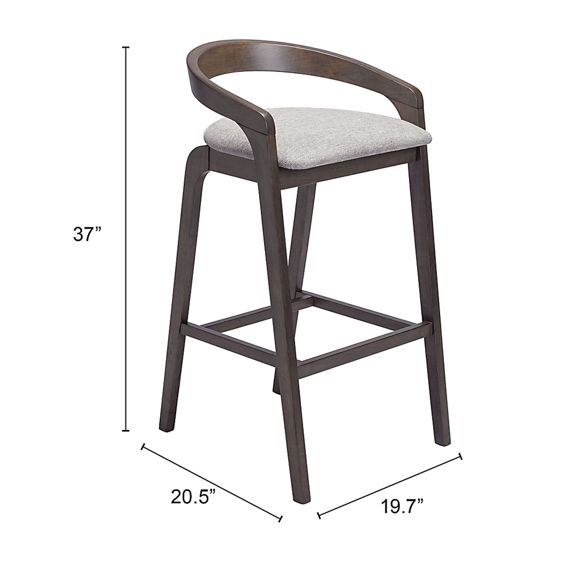 Getlu Gray Barstool, Set of 2 - Image 2