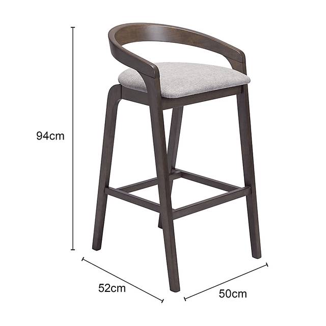 Getlu Gray Barstool, Set of 2 - Thumbnail - Image 3