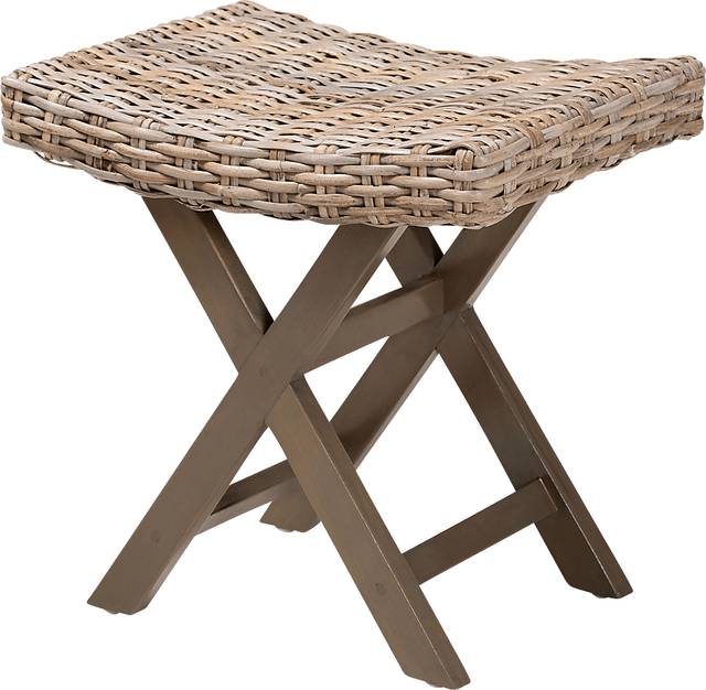 Geurin Taupe Ottoman - Thumbnail - Image 1