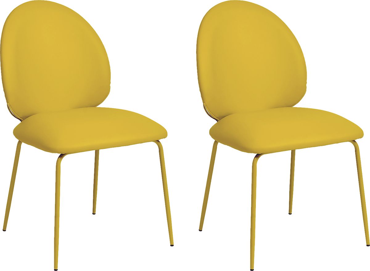 Giammona Yellow Polyvinylchloride,Terylene Dining Chair, Set Of 2 Rooms to Go