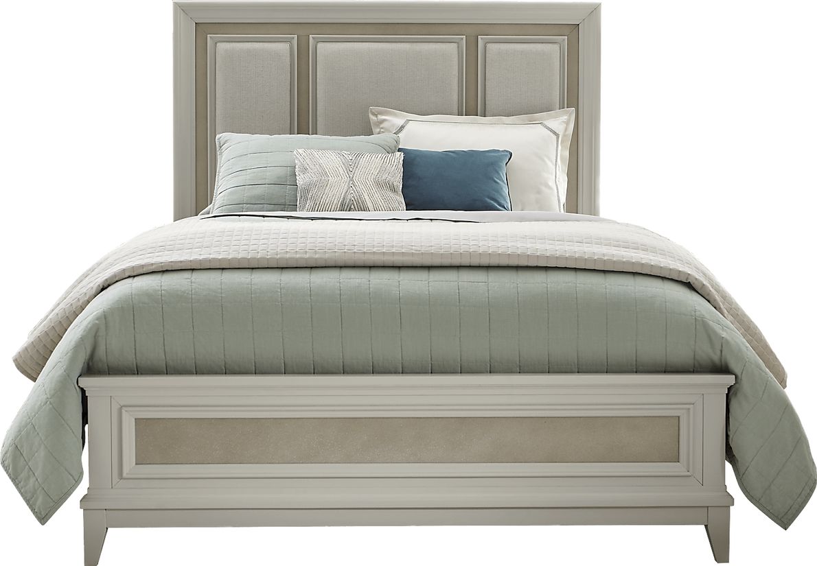 Gianna Lane Ivory Light Wood,White 3 Pc King Panel Bed Rooms To Go