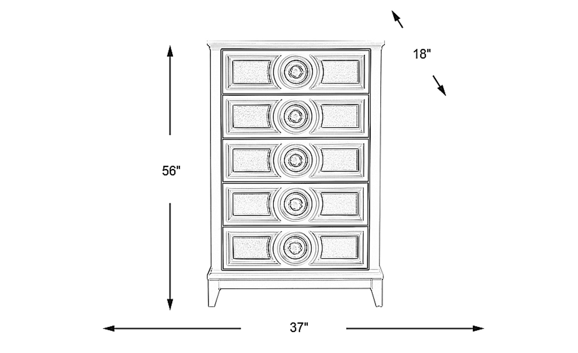 Dimension Image. Please refer to the Dimension Tab on this page for dimension details.