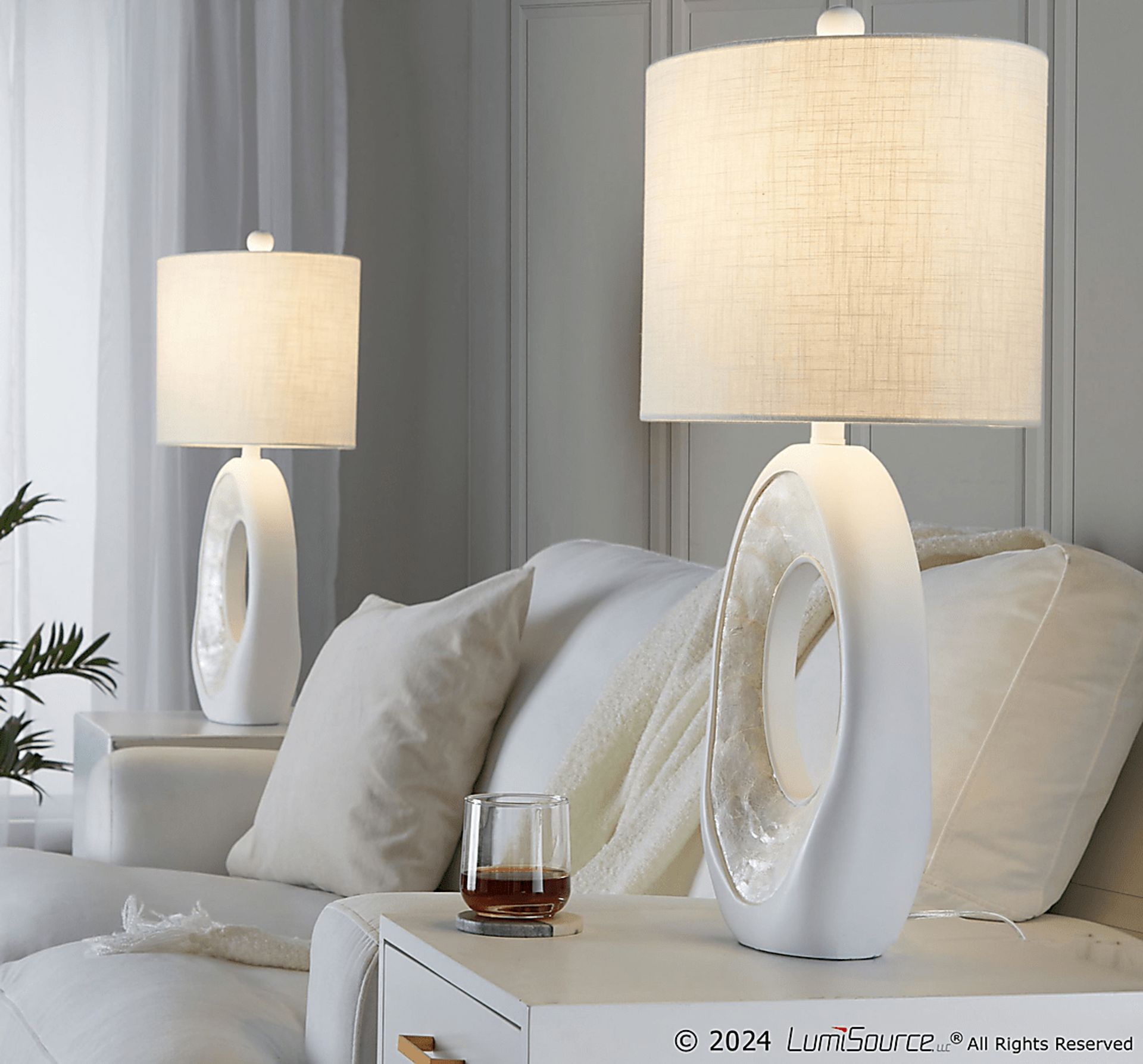 Giese Place White Lamp, Set of 2 - Image 1