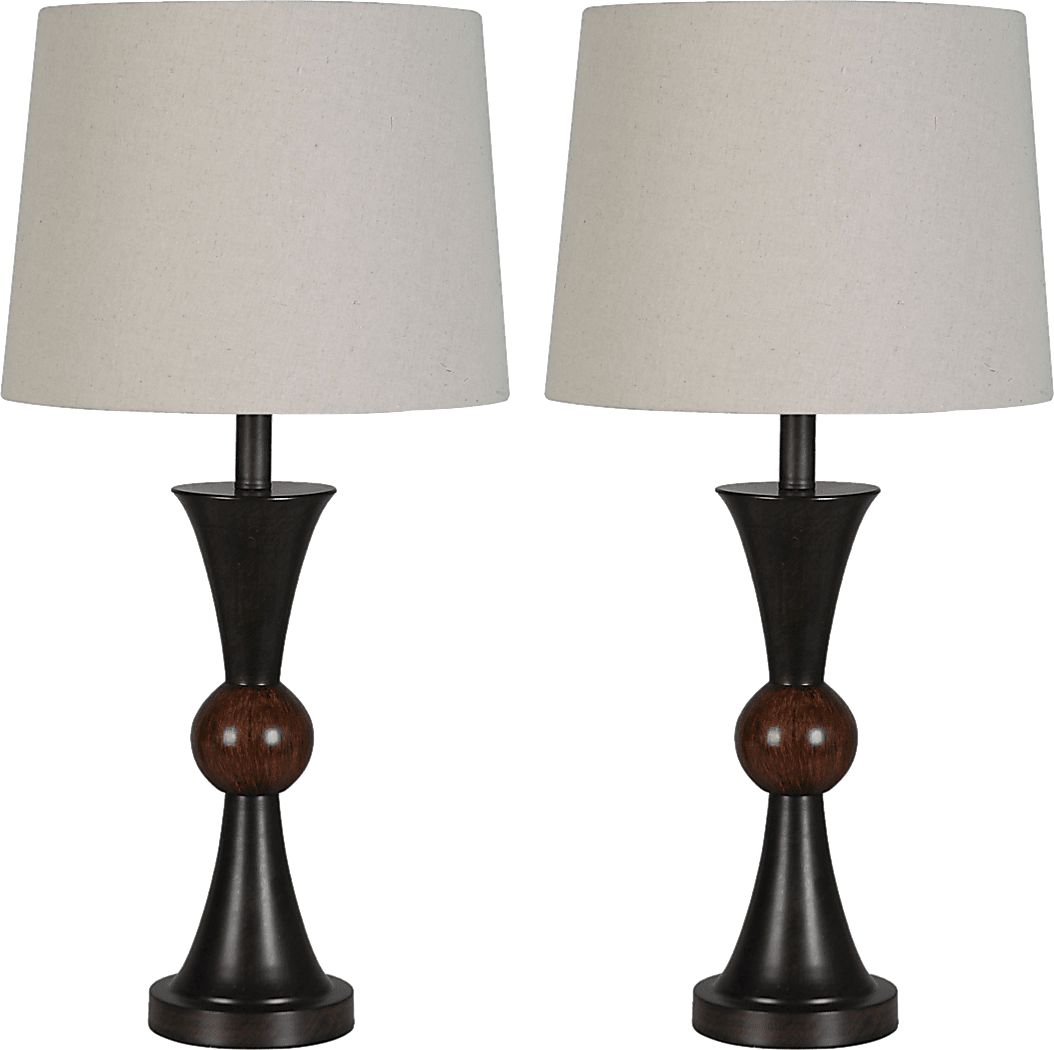 Gilda Shade Black Table Lamps, Set of 2