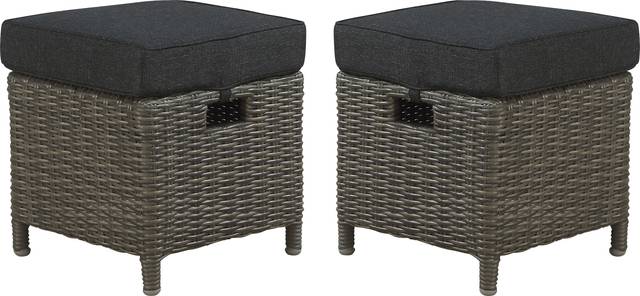 Gilleland Gray Outdoor Ottoman, Set of 2 - Thumbnail - Image 1