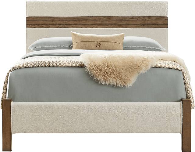 Gillon Ferry Beige 5 Pc Queen Upholstered Bedroom - Thumbnail - Image 2