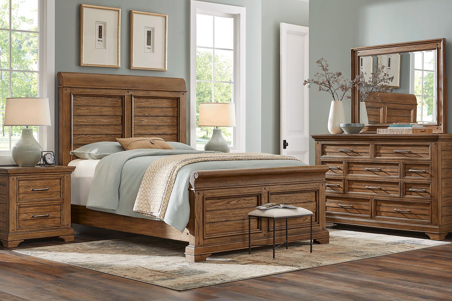 Gillon Ferry Brown 8 Pc Queen Panel Bedroom - Image 1