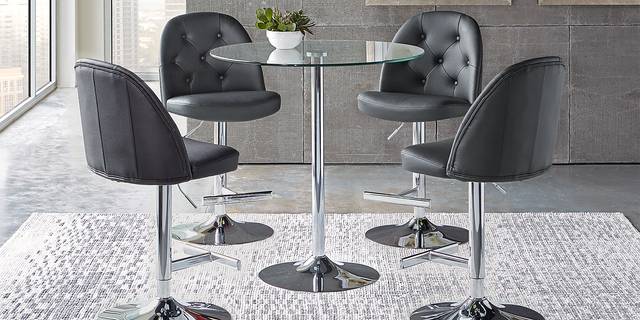 Gilmer Silver 3 Pc Counter Height Dining Set - Thumbnail - Image 1