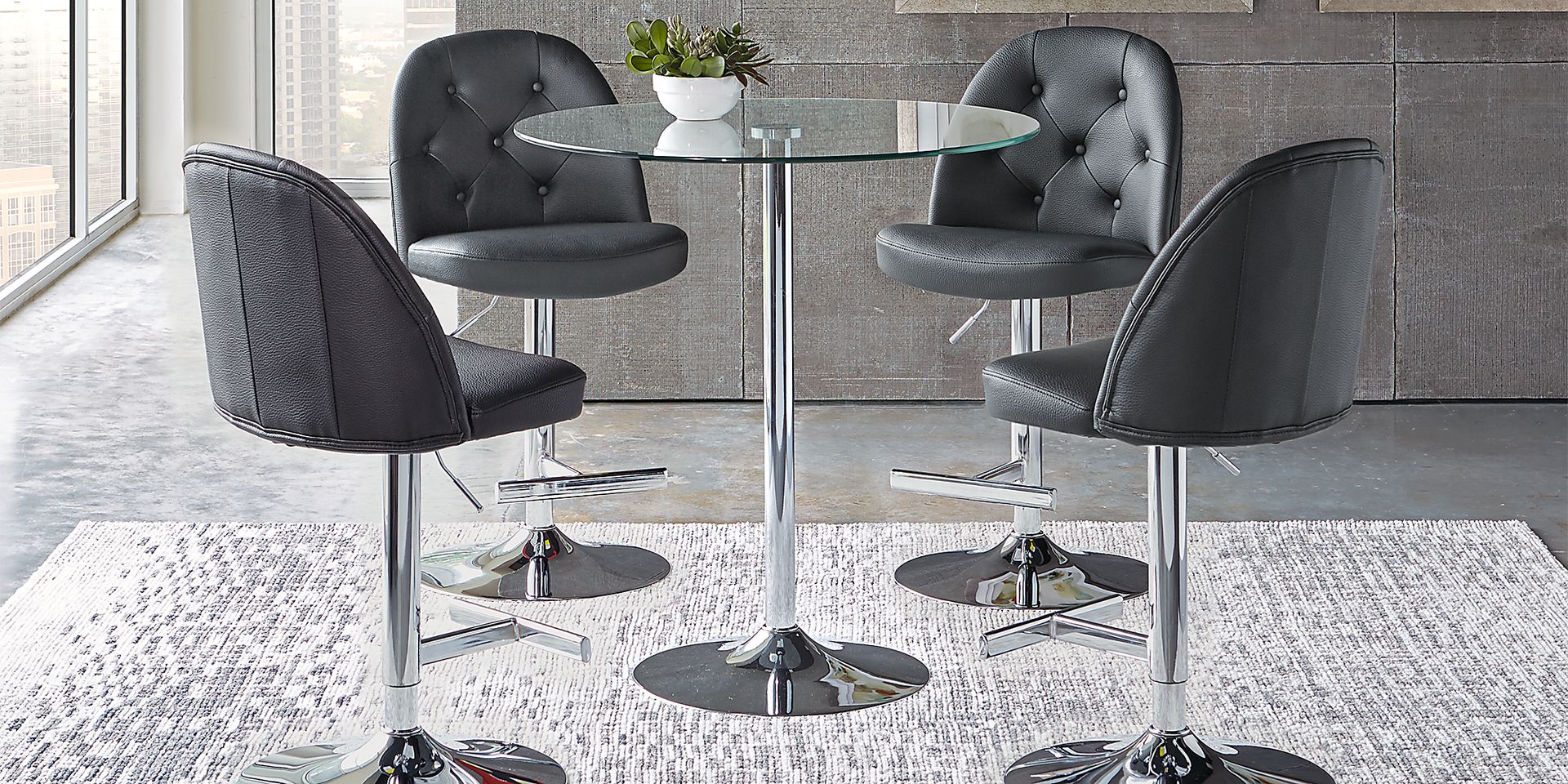 Gilmer Silver 3 Pc Counter Height Dining Set - Image 1