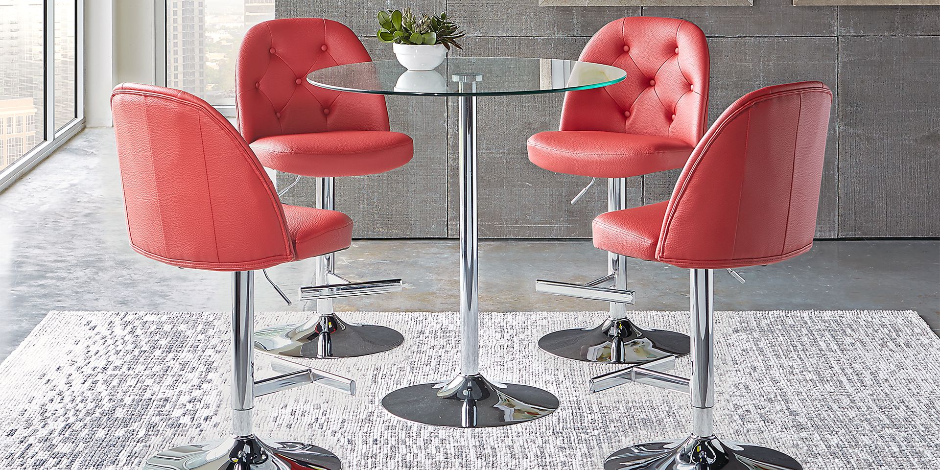 Gilmer Silver 3 Pc Counter Height Dining Set - Image 1