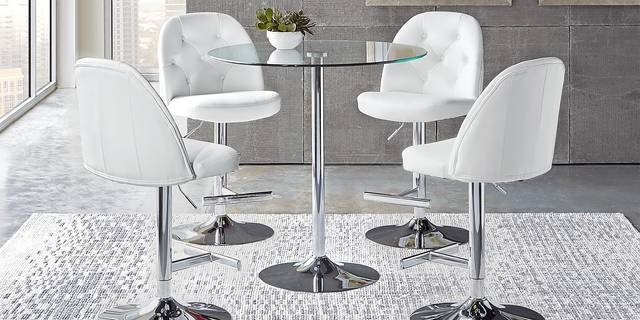 Gilmer Silver 3 Pc Counter Height Dining Set - Thumbnail - Image 1