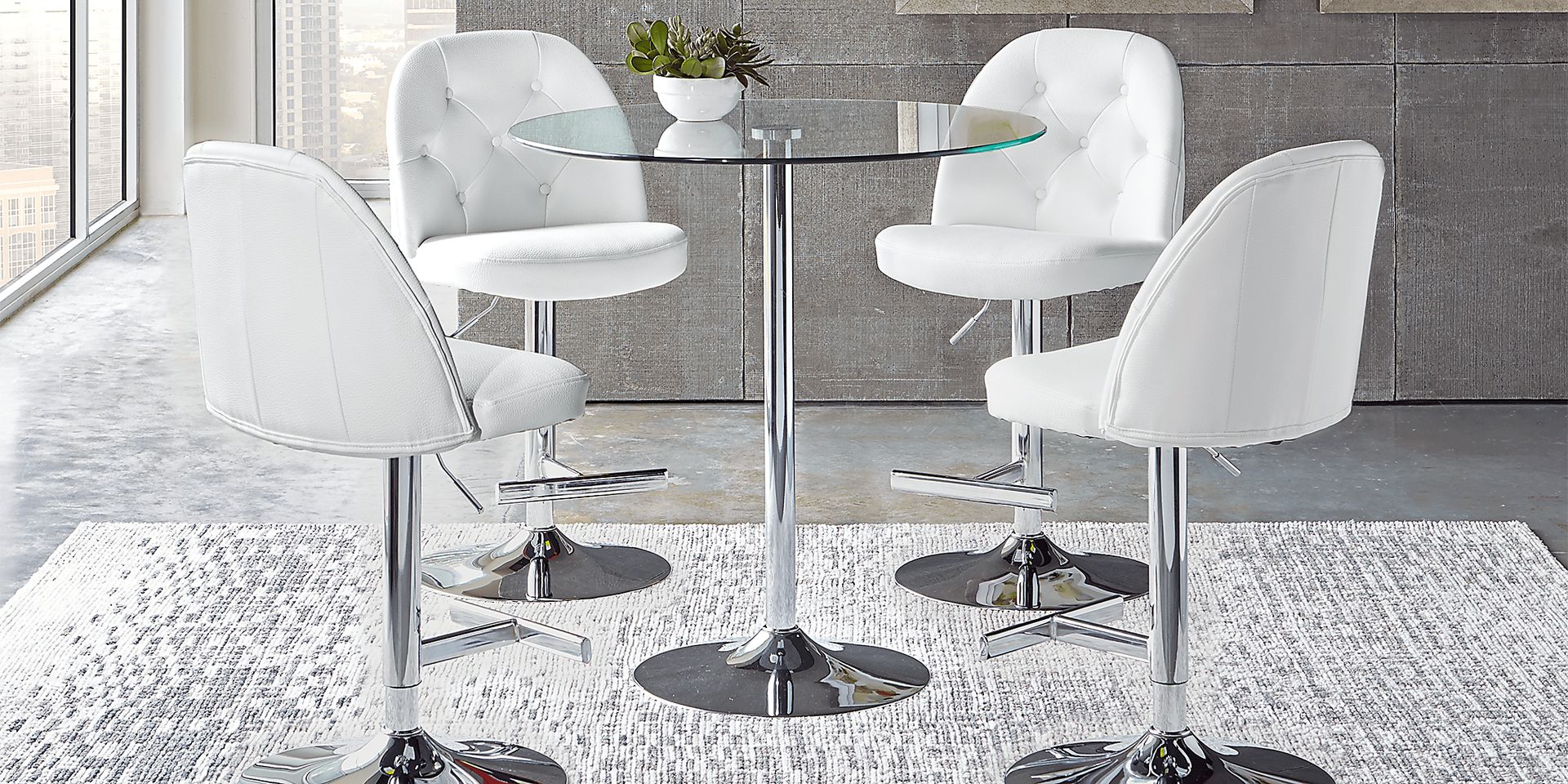 Gilmer Silver 3 Pc Counter Height Dining Set - Image 1