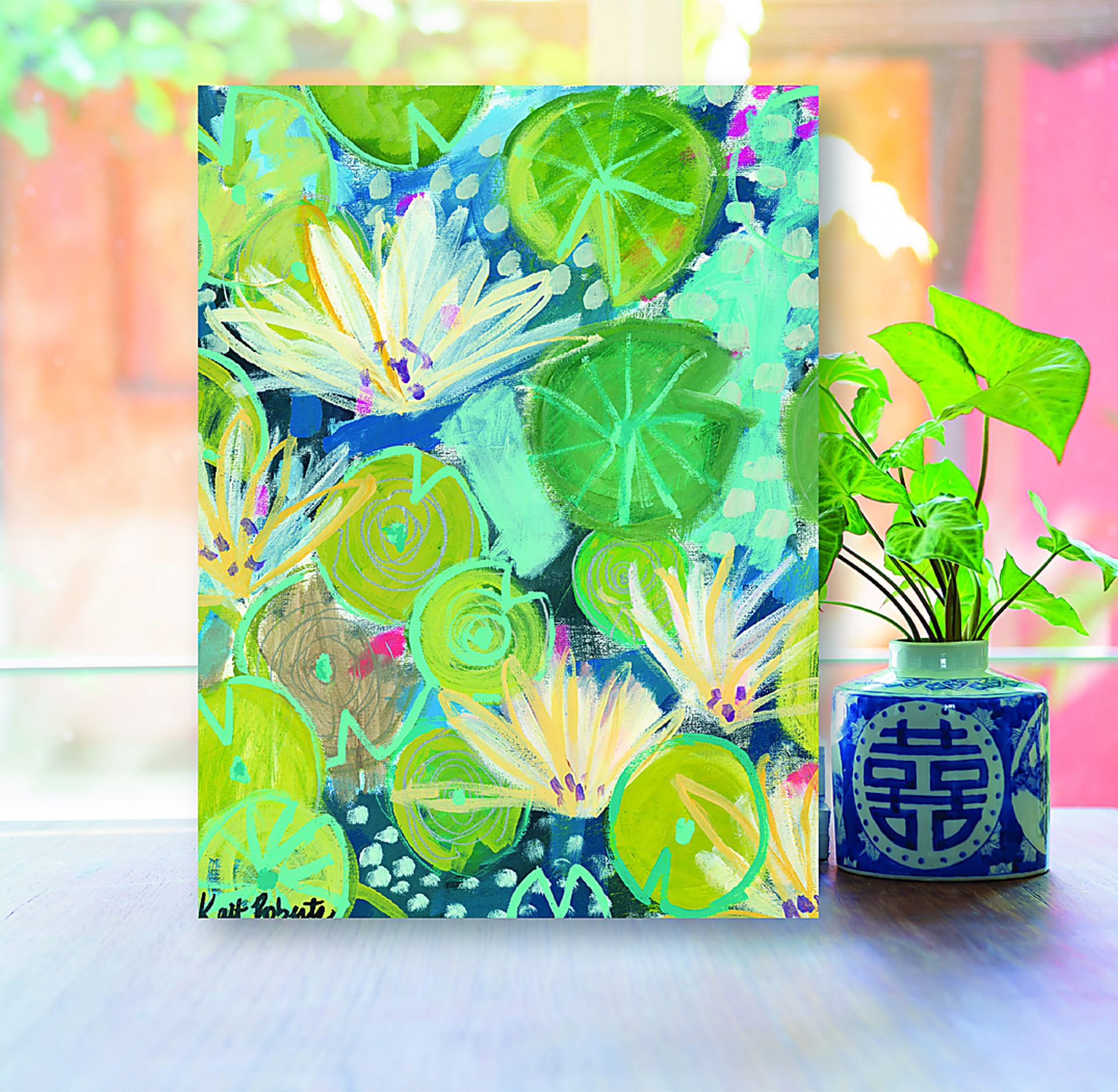 Gilmeuse Green Wooden Wall Art - Image 2