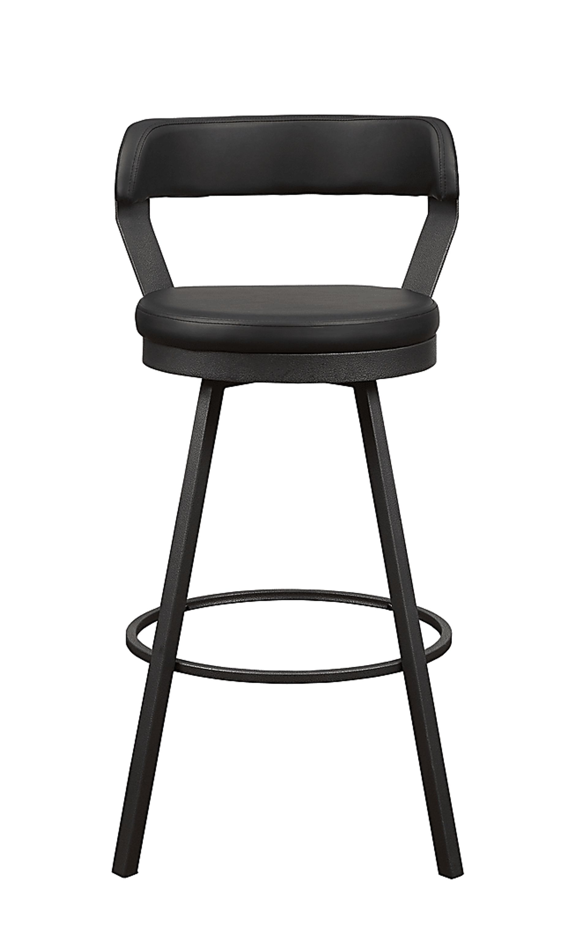 Gilray Black Swivel Barstool, Set of 2 - Image 3