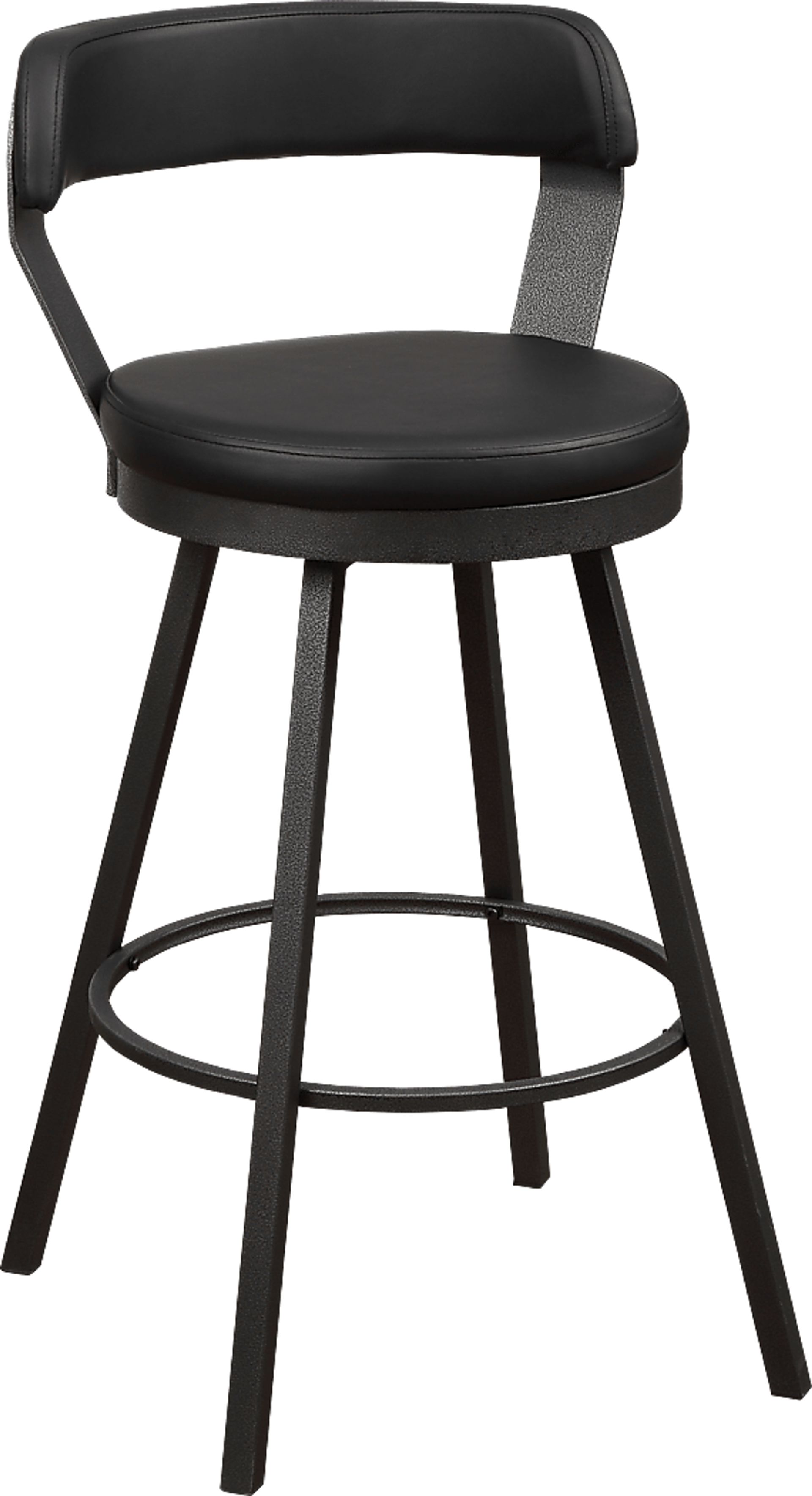 Gilray Black Swivel Barstool, Set of 2 - Image 1