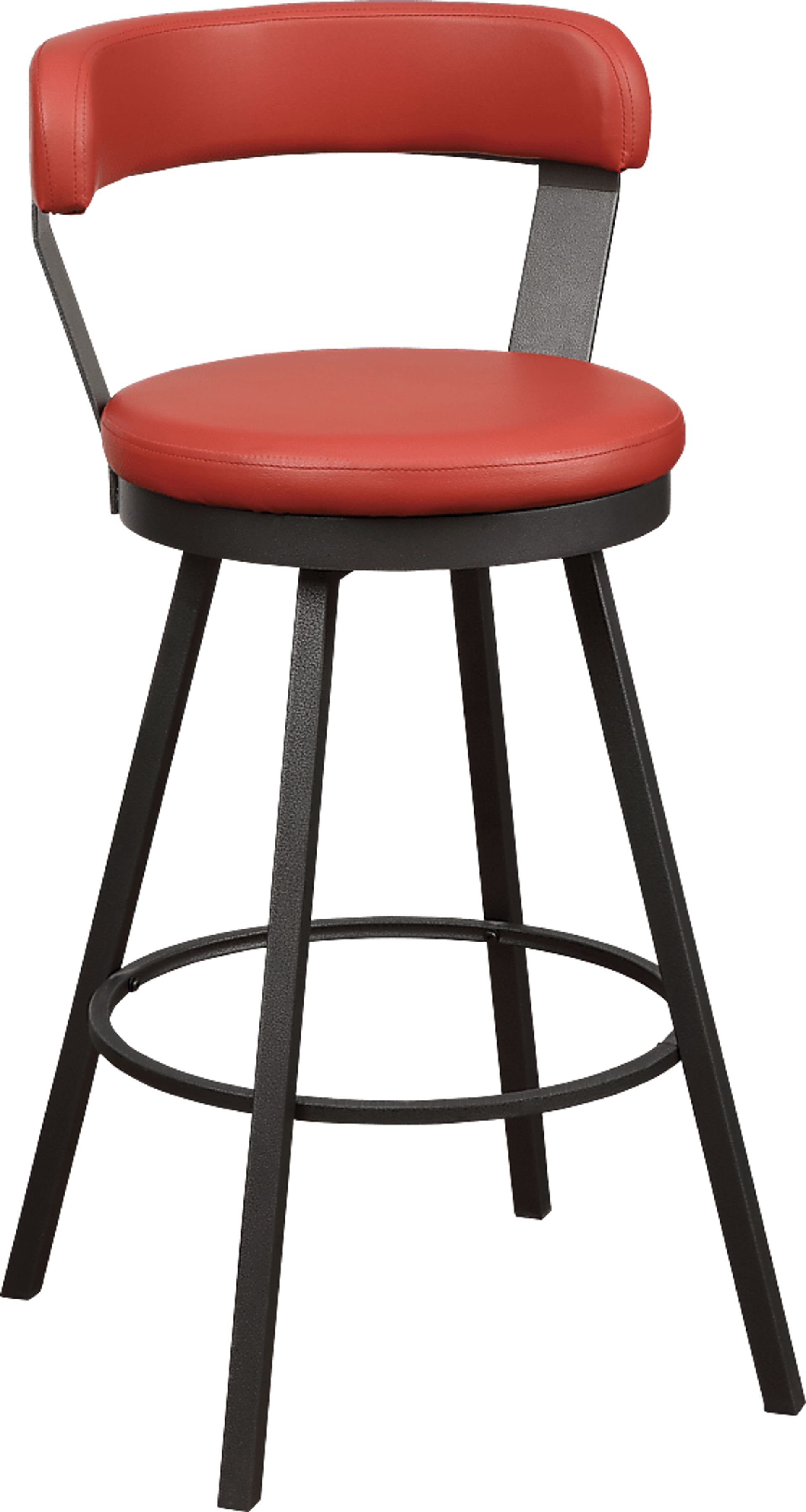 Gilray Red Swivel Barstool, Set of 2 - Image 1