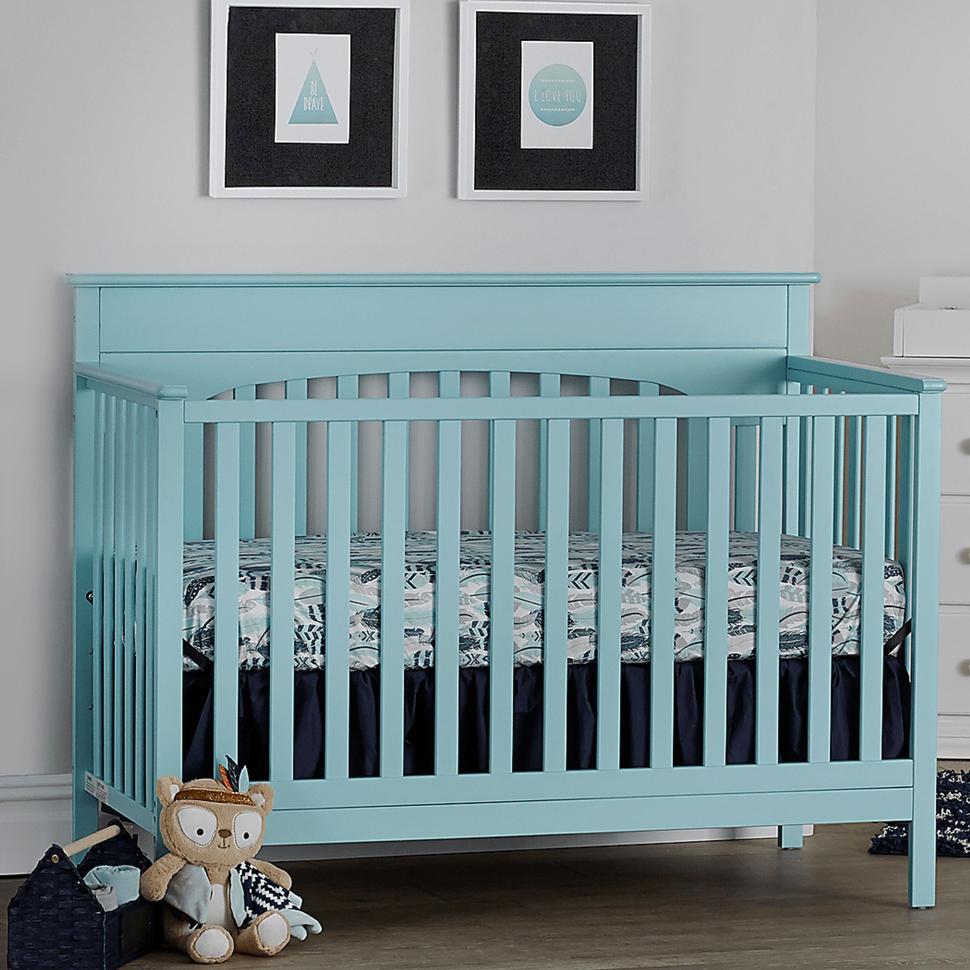 Gilroy Mint Convertible Crib with Toddler Rail - Image 3