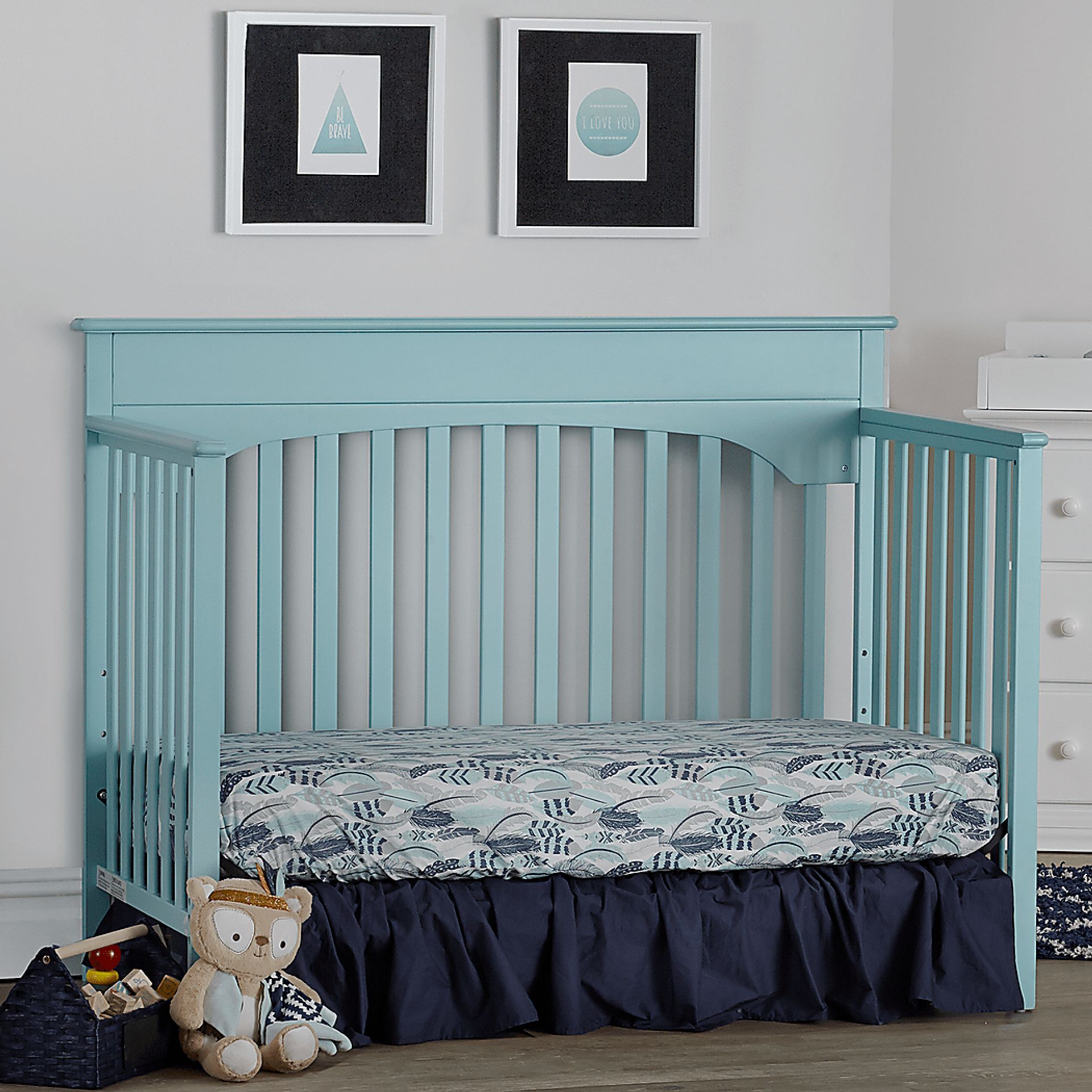 Gilroy Mint Convertible Crib with Toddler Rail - Image 4