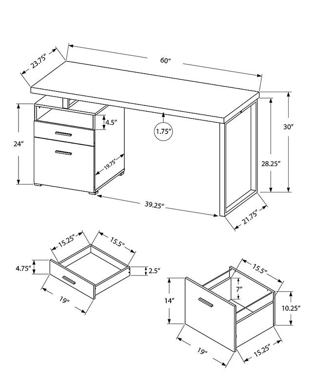 Gilsan Taupe Desk - Thumbnail - Image 2
