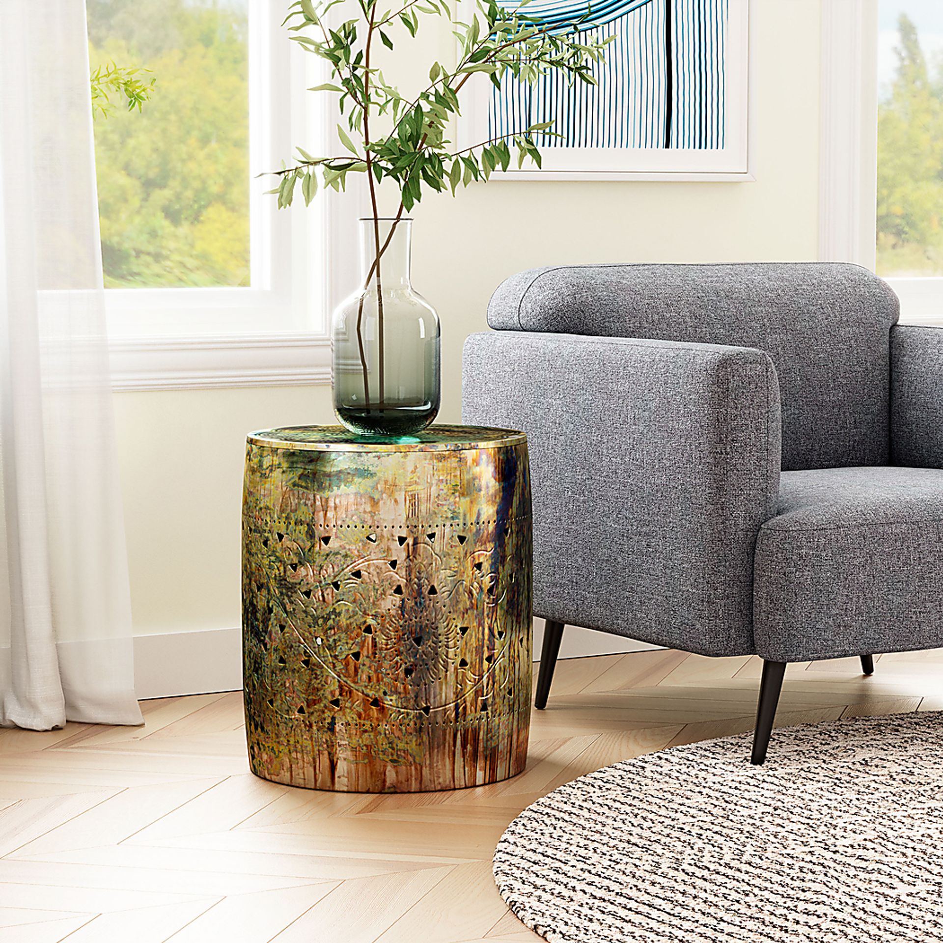 Ginami Silver End Table - Image 2