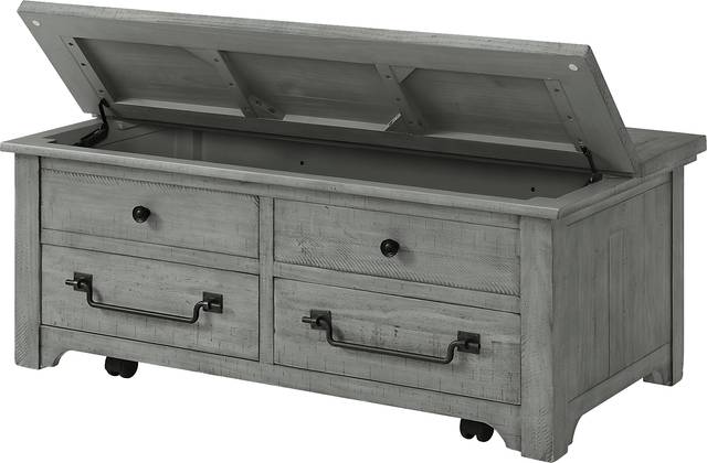 Gingerich Gray Coffee Table with Flip Top Trunk - Thumbnail - Image 2