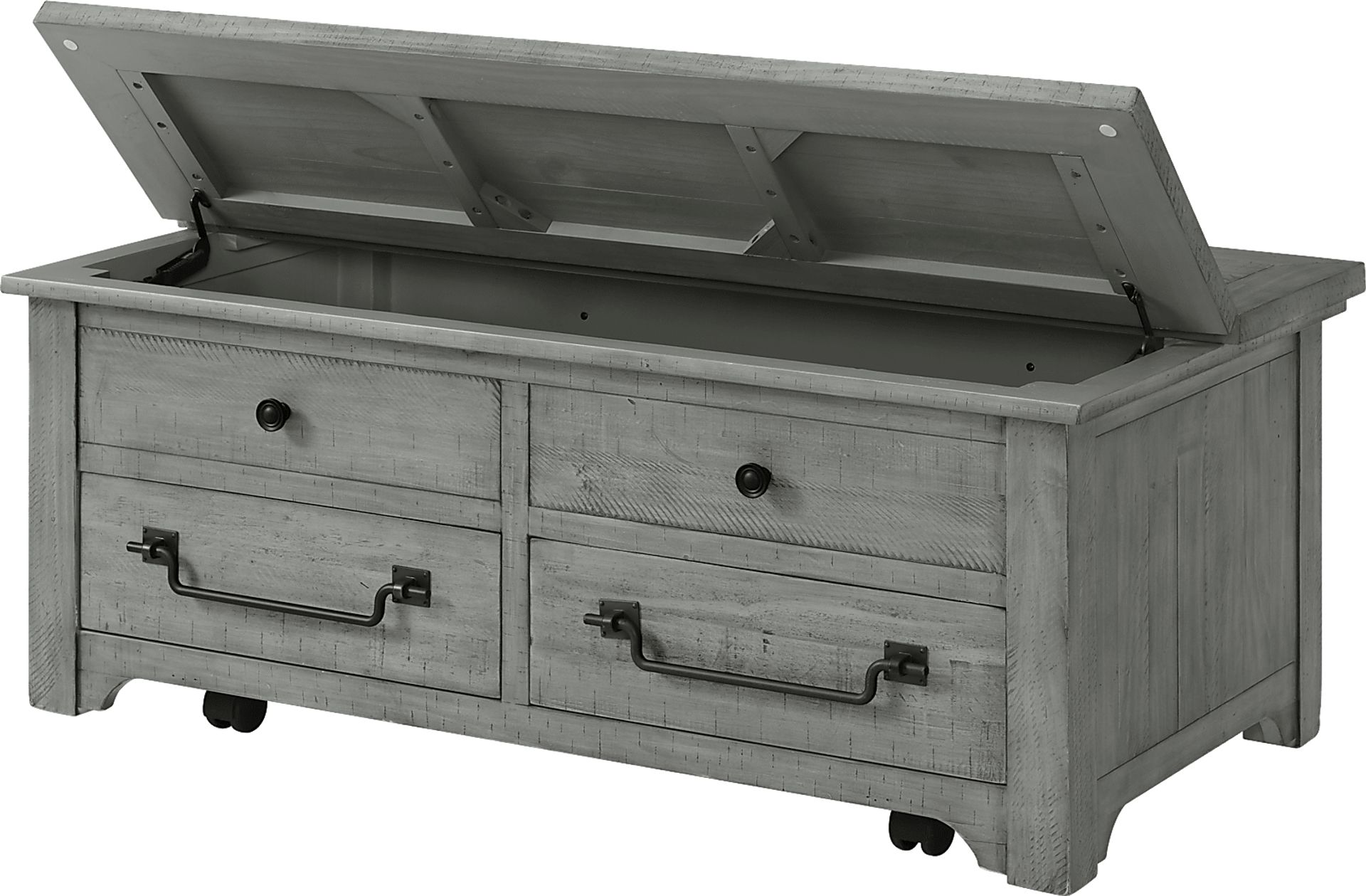 Gingerich Gray Coffee Table with Flip Top Trunk - Image 2
