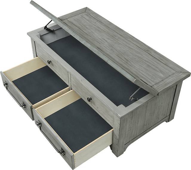 Gingerich Gray Coffee Table with Flip Top Trunk - Thumbnail - Image 3