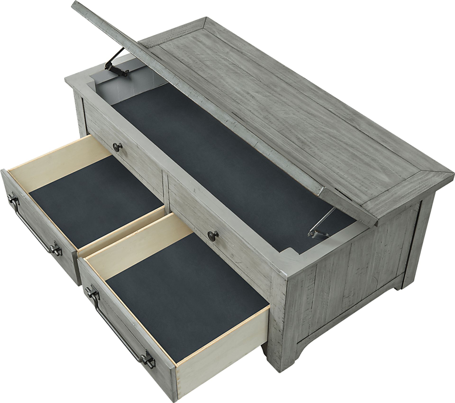 Gingerich Gray Coffee Table with Flip Top Trunk - Image 3